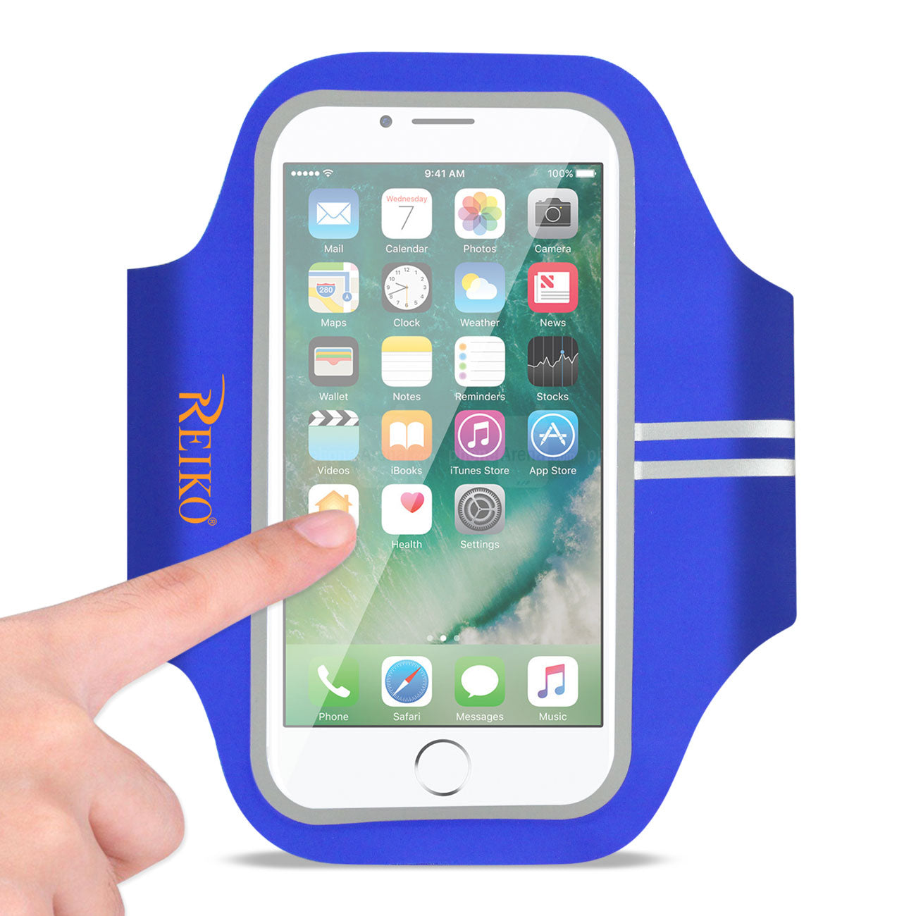 REIKO RUNNING SPORTS ARMBAND FOR 5.5 INCHES DEVICE IN BLUE (5.5x5.5 INCHES) SAB03-UNI55BL